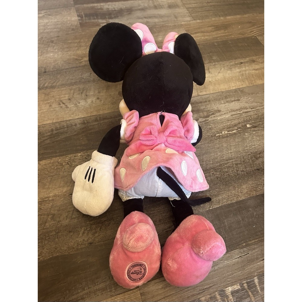Disney Store Minnie Mouse Pink Polka Dot Plush Stuffed Animal, Medium 14-24 in - Picture 5 of 5